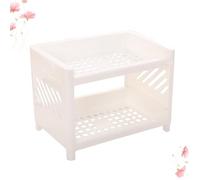 Housoutil Étagère de Placard la Cuisine en Plastique Blanc 30X15 CM Double Niveau, Support Polyvalent pour Épices et Ustensiles, Rangement sous Évier et Plan de Travail