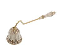 Housoutil Éteignoir à Bougie Rétro en Métal Émaillé avec Manche Long Extincteur Classique pour Bougies Chauffe-Plat Accessoire Élégant de Décoration Vintage Couleur Or Beige Maison et