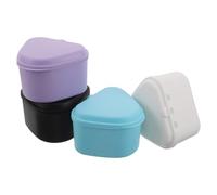 Housoutil Étui de Voyage Portable pour Prothèse Dentaire en Plastique Éponge, Lot de 4 Pièces, pour Hommes et Femmes en Déplacement