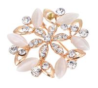 Housoutil Femme en Alliage Blanc Modèle Fleur, Épingle à Poitrine Polyvalente Accessoires de Vêtements Festival Moisson