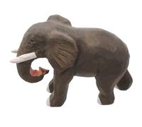 Housoutil Figurine Éléphant en Bois Naturel Sculpté à la Main Décoration Intérieure Polyvalente pour Bureau et Chambre Statuette D’Éléphant Stable et Résistante Ornement Artisanal en