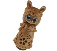 Housoutil Figurine en Bois Sculpté DIY Pendentif Lapin Fille en Bois de Santal Vert Décoration Suspendue Artisanale Légère Breloque Porte-Clés Créative pour Projets Manuels