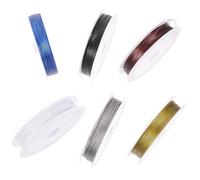 Housoutil Fil de Cuivre pour Fabrication de Bijoux 0,38 Mm Caoutchouc, Ductilité et Grosse Flexibilité, Lot de 6 Pièces pour Tiaras et Créations Artisanales Couleur Couleur Aléatoire