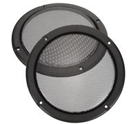 Housoutil Filet de Haut-Parleur en Fer Noir 2pcs 6,5 Pouces pour Modification Audio et Remplacement de Réseaux de Haut-parleurs Voiture