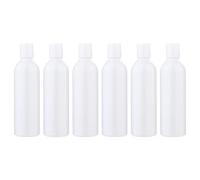 Housoutil Flacons Rechargeables 250 Ml 6 Flacons Souples Blancs Bouchon à Pression, Légers et Portables pour Shampoing et Lotions, Adaptés Rangement en Valise