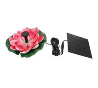 Housoutil Fontaine Solaire Flottante pour Jardin de Lotus 5 Fleurs Rouges Cerise 7V 12W Décoration Extérieure pour Bassin et Étang Fontaine Décorative Écologique