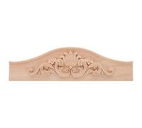 Housoutil Fronton en Bois Massif Sculpté 29X8 CM Décoration Murale Européenne Vintage Applique Bois Pratique pour Armoire Vin et Meubles Ornement 3D pour Décoration Intérieure
