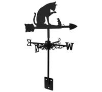 Housoutil Girouette Indicateur de Direction Vent pour Jardin Noire en Acier Inoxydable Portable Ornement de Chat Élégant et Design Fonctionnel