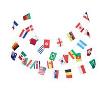 Housoutil Guirlande de Drapeaux du Monde pour Événement Sportif, 32 Pays, Polyester, Facile à Suspendre, Adaptée pour Intérieur et Extérieur