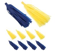 Housoutil Guirlande de Pompons en Papier à Franges 10 Pcs Jaune et Bleu Roi Décoration Suspendue pour Fête Mariage Anniversaire Bannière Festive Légère et Colorée