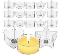 Housoutil Kit Bougies avec Boîtes de Fondants Parfumés en Plastique Transparent, Stabilité de Combustion Élevée, Moules à Bougies Ronds et Carrés pour Projets DIY
