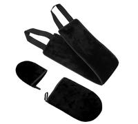 Housoutil Kit de 3 Moufles Auto-bronzants Noirs en Flocage Film Pe et Éponge, Applicateurs Exfoliants Faciles à Transporter pour Visage et Dos