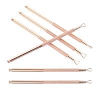 Housoutil Kit de 6 Pièces en Acier Inoxydable Rose Doré Outil Repousse-Ongles et Grattoir pour Retirer Vernis Gel Mini Repousse-Cuticules Multifonctionnel pour Manucure à Domicile et