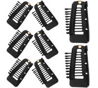 Housoutil Kit de 8 Pinces à Cheveux en Métal Noir 10 Dents, Clips Solides pour Extensions et Perruques, Fixation Sûre pour Coiffures Tressées et Tissages