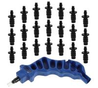 Housoutil Kit Perforateur pour Tuyaux d'Irrigation 4/7'' à 3/5'' en Polypropylène 100 Bouchons de Terminaison Goutte à Goutte, Outil Précis pour Système d'Arrosage Jardin, Réparation et