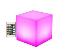 Housoutil Lampe Cube Lumineux Led Étanche Rechargeable 10cm En Pe Télécommande, Éclairage Rvb Extérieur Tout-terrain, Décoration Jardin Et Camping,