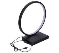 Housoutil Lampe de Table Ronde Moderne en Fer Noir Éclairage Doux et Luminosité Réglable, Lampe de Chevet Artistique pour Chambre et Détente Zen