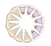 Housoutil Lot de 10 Ballons d'Anniversaire en Aluminium Grands Ballons à Trois Couches Gâteau et Chapeau Décoration Festive pour Fête d'Anniversaire Garçon Fille Fête Prénatale Maison et