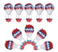 Housoutil Lot de 10 Ballons en Aluminium Montgolfière 4d 89x29 Cm Rouge et Bleu Ondulé, Décoration Fête D'anniversaire et Mariage, Articles de Fête Légers et Résistants, Centres de Table