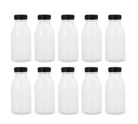 Housoutil Lot De 10 Bouteilles De Stockage De Jus 300 Ml Transparentes Avec Couvercles Bouteilles De Boisson Réutilisables Pour Jus Lait Et Smoothies À Usage Domestique Et Professionnel