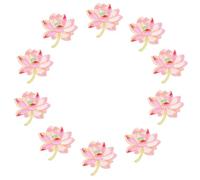 Housoutil Lot de 10 Écussons Thermocollants à Fleurs Brodés Lotus, Patchs en Tissu Rose 5,2 X 5 Cm pour Décoration et Accessoires de Couture