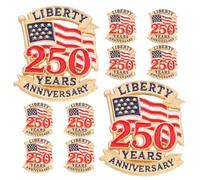 Housoutil Lot de 10 épinglettes pour 250e anniversaire de mariage avec drapeau patriotique, accessoires de collection pour la fête des patriotes, le jour de l'indépendance 250e de la liberté, pour
