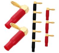 Housoutil Lot de 10 fiches bananes à angle droit avec mécanisme de verrouillage à double vis, connecteurs durables pour haut-parleur pour un ajustement sûr, design peu encombrant pour câblage