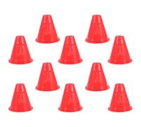 Housoutil Lot de 10 Mini-cônes D’entraînement de Football en Plastique Rouge 8 Cm, Marqueurs pour Exercices D’agilité, Roller et Fitness, Cônes Portables pour Entraînement Sportif