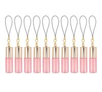 Housoutil Lot de 10 Petits Flacons Roll-On en Verre Nacré 5 Ml avec Bille Acier Inoxydable Bouchon Doré avec Pendentif Rechargeables et Étanches Flacons de Parfum et Huiles Essentielles
