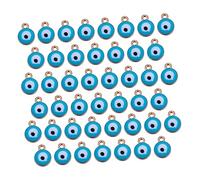 Housoutil Lot de 100 pendentifs double face en alliage contre le mauvais œil pour la fabrication de bijoux, accessoires d'Halloween uniques pour éloigner la négativité et porter chance