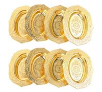 Housoutil Lot de 12 Assiettes à Dessert Dorées Ovales 102 X 75 CM Plateau à Gâteaux et Apéritifs pour Mariage Fête et Service de Table Plat de Présentation Polyvalent pour Petits Fours