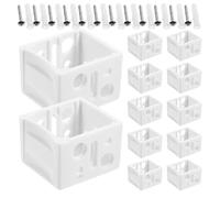 Housoutil Lot de 12 Set de Supports d'Extrémité pour Stores Vénitiens 25 CM Boîtier Blanc en Plastique Kit d'Installation avec 24 Vis et Chevilles Fixation pour Rails Supérieurs de