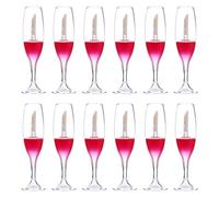 Housoutil Lot de 12 Tubes de Gloss à Lèvres Vides 8 Ml en Plastique Rouge, Flacons Rechargeables Mini Forme Verre à Vin pour Échantillons et Rangement Cosmétique, Adaptés aux Soins
