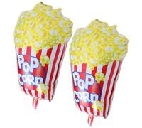 Housoutil Lot de 2 Ballons Aluminium de Popcorn, Grand Format, Décoration Fête Cinéma et Anniversaire, Ballons Thème Pop-corn pour Soirée Cinéma, Shower, Carnaval, Décorations Originales