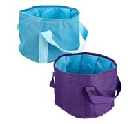 Housoutil Lot de 2 Bassins de Trempage des Pieds Pliables et Portables Multi-Usages en Matériau Anti-Déchirure Couleurs Violet et Bleu Clair pour Voyage Extérieur et Détente à Domicile