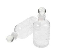 Housoutil Lot de 2 Bouteilles Diffuseurs en Verre Sculpté Rétro 200Ml Récipient Aromathérapie Transparent pour Bureau et Maison Flacons Diffusion Parfum Solide et Décoratifs