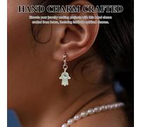 Housoutil Lot de 2 Breloques Main de Hamsa en Laiton Plaqué Or 18K Zircons Pendentifs Porte-Clés Vintage et Accessoires DIY pour Création Bijoux Ésotériques Spirituels et Bracelets