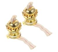 Housoutil Lot de 2 Brûleurs de Lampe à Pétrole Rétro en Métal avec Mèches Intégrées Porte-Mèche pour Lampe à Pétrole Vintage Pièces de Rechange Compatibles pour Utilisation Domestique et
