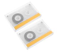 Housoutil Lot de 2 Cassettes Audio Vierges 45 Double Face en Plastique avec Boîtier Transparent pour Enregistrement Clair et Gestion Transparente Lors de Lectures et Sessions Créatives