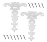 Housoutil Lot de 2 Charnières de Portail Robustes en Fer Blanc 8 Trous de Vis, Design Rétro Simple, Flexibles et Faciles à Retirer, pour Tables et Murs de Fond Clubs