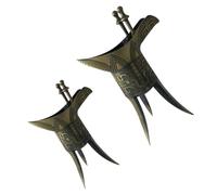 Housoutil Lot de 2 Coupes Antiques en Bronze à Trois Pieds Ornements Vintage Décoratifs Petits et Grands Modèles Décoration Maison Bureau Présent Original pour Collectionneur