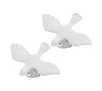 Housoutil Lot de 2 Épingles de Revers Oiseau en Alliage de Zinc Blanc, Accessoire Élégant et Polyvalent pour Cérémonies de Baptême et Occasions Spéciales