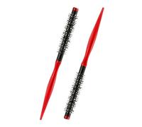 Housoutil Lot de 2 Mini Brosses Rondes à Cheveux Rouges N°13 en Nylon Ultra-Fin - Brosse Coiffante pour Cheveux Courts et Fins - Peigne à Boucler Volumisant - Brosse Portable pour Salon et