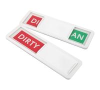 Housoutil Lot de 2 Panneaux Aimantés pour Lave-Vaisselle Propre/Sale en ABS Indicateurs Coulissants Blanc Rouge et Vert Autocollants Multifonctions Cuisine et Buanderie Signalétique