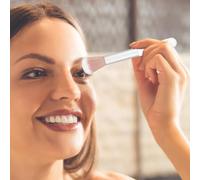 Housoutil Lot de 2 Pinceaux Double Embout pour Maquillage Visage - Pinceau Illuminateur et Pinceau Fard à Paupières en Fibres Synthétiques - Petit Format Ergonomique Maquillage Précis au