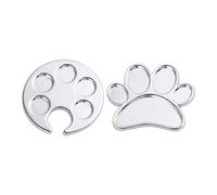 Housoutil Lot de 2 Planches de Mélange de Couleurs pour Nail Art Palette Argentée 5 Cercles et Motif Empreinte de Pied Plateau de Manucure Portable pour Décoration D’Ongles et Création