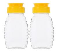 Housoutil Lot de 2 Pots à Miel Vides Souples 108 Ml en Plastique Anti-Fuite Distributeurs Rechargeables pour Miel Sirop D’Érable et Condiments Bouteilles Cuisine Pratiques pour Dosage