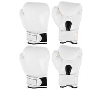 Housoutil Lot de 2 Set de Paires de Moufles de Boxe pour Garçon et Filles Blancs, Rembourrage Mousse Absorbant Les Chocs, Taille Garçon et Filles, Équipement D’entraînement et Sparring