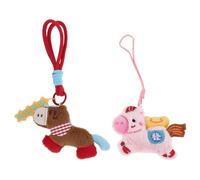 Housoutil Lot de 2 Set de Pendentifs pour Téléphone en Peluche Cheval Kawaii, Breloques Légères et Colorées, Accessoires Mobiles Mignons Compatibles Toutes Coques, Décoration pour Fêtes