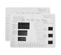 Housoutil Lot de 2 Tapis d'Entraînement Nail Art en Silicone 40X30 CM Noir Cadre Blanc Palette de Mélange pour Peinture Surface Antidérapante Imperméable Tapis Professionnel pour